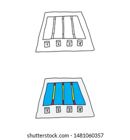 cartoon drawing of a swimming pool