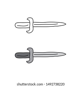 cartoon drawing of a sword