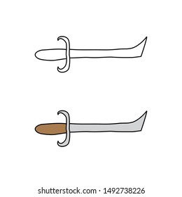 cartoon drawing of a sword