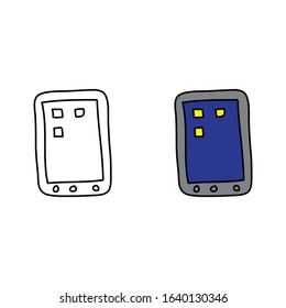 cartoon drawing of a tablet 