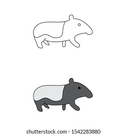cartoon drawing of a tapir