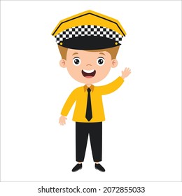 Cartoon Drawing Of A Taxi Driver