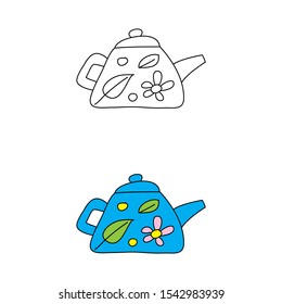 cartoon drawing of a teapot