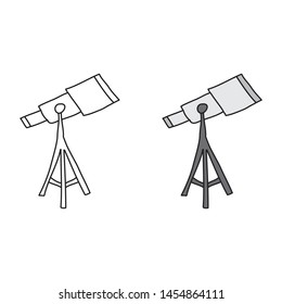 cartoon drawing of a telescope