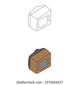 cartoon drawing of a television