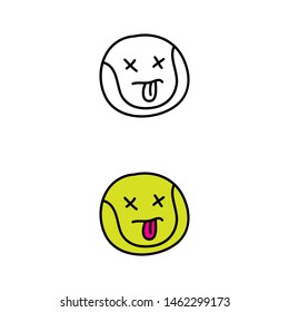 cartoon drawing of a tennis ball