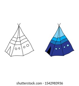 cartoon drawing of a tent