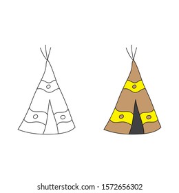 cartoon drawing of a tent
