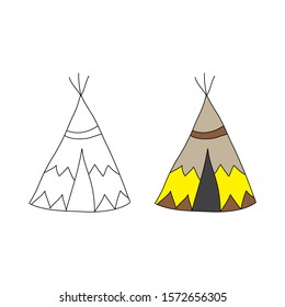 cartoon drawing of a tent
