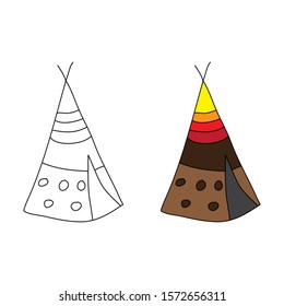 cartoon drawing of a tent