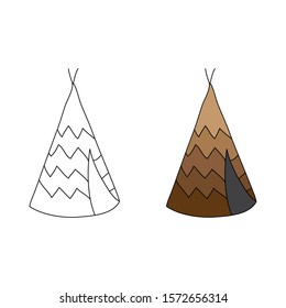 cartoon drawing of a tent