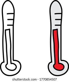 cartoon drawing of a thermometer