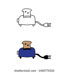 cartoon drawing of a toaster