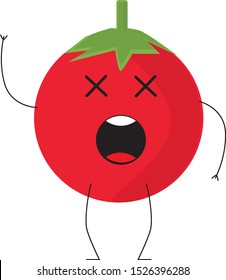 cartoon drawing of tomato with face