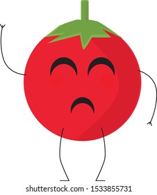 cartoon drawing of tomato with face