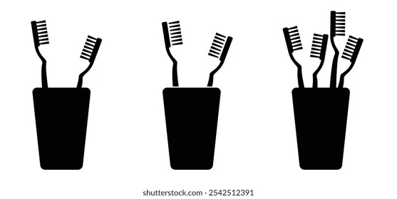 Escova de dentes de desenho animado para pasta. Para vigiar os dentes e molar. Ícone de pasta de dente e tubo vetorial. Icone de escova de dentes ou escova de dentes Dental, Cuidado oral, símbolo de higiene bucal.  