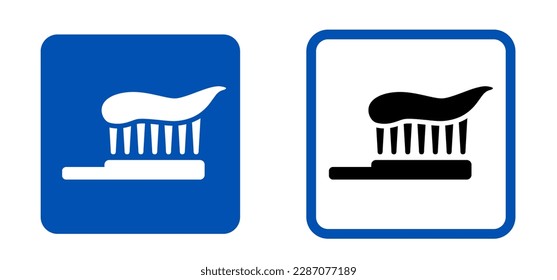 Cartoon drawing toothbrush and paste. For wash your teeth and molar. Vector toothpaste and tube icon. Teeth brush or tooth brush icon. Dental, Oral care, mouth hygiene symbol.  