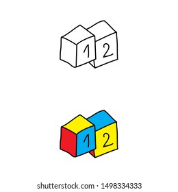 cartoon drawing of toy blocks