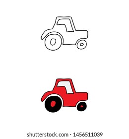 cartoon drawing of a tractor