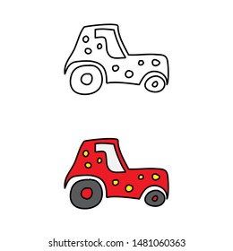 cartoon drawing of a tractor