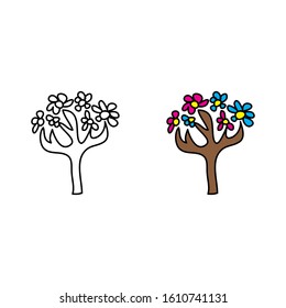 cartoon drawing of a tree