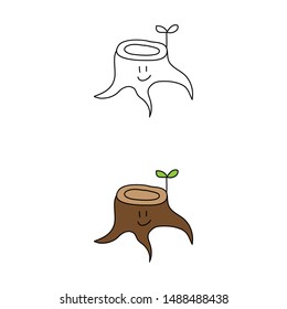 cartoon drawing of a tree mascot