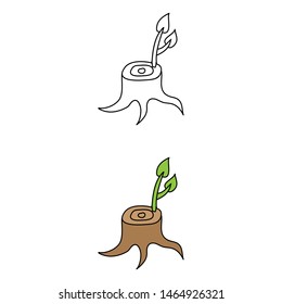 cartoon drawing of a tree trunk