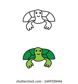 cartoon drawing of a turtle
