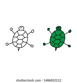 cartoon drawing of a turtle