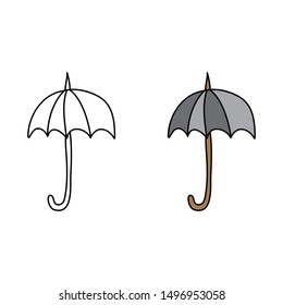 cartoon drawing of an umbrella