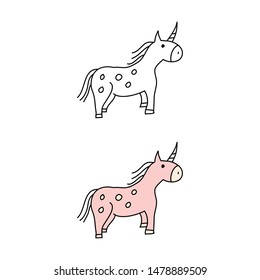 cartoon drawing of a unicorn