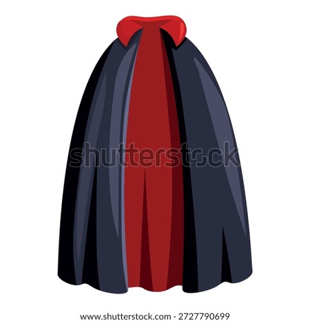 Cartoon drawing of a vampire cape with high collar, perfect for halloween costumes or gothic fashion