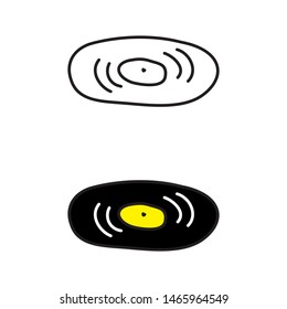 cartoon drawing of a vinyl record
