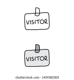 cartoon drawing of a visitor card