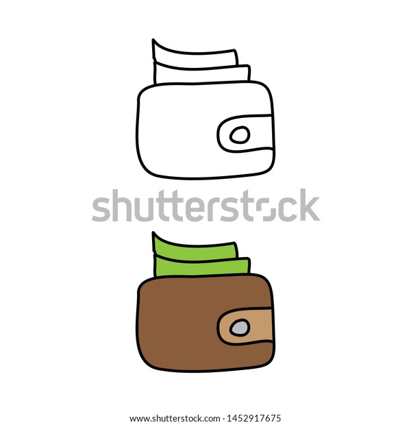 Cartoon Drawing Wallet témájú stockvektorkép (jogdíjmentes) 1452917675