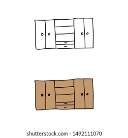 cartoon drawing of a wardrobe