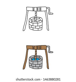 cartoon drawing of a water well