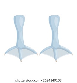 Cartoon drawing of webbed bird feet isolated on white background