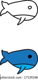 cartoon drawing of a whale