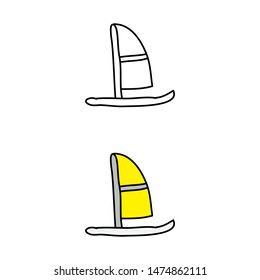 cartoon drawing of a windsurf