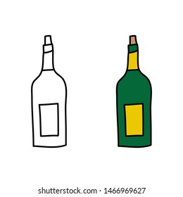 cartoon drawing of a wine bottle