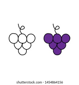 cartoon drawing of  wine grapes