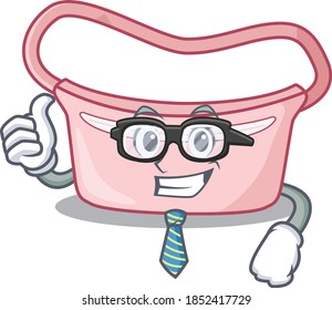 cartoon drawing of women waist bag Businessman wearing glasses and tie