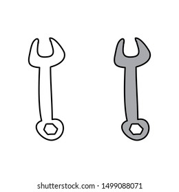 cartoon drawing of a wrench