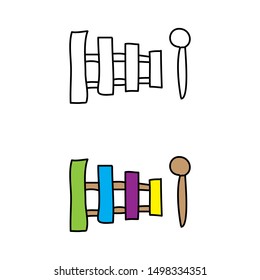 cartoon drawing of a xylophone