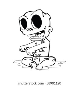 Cartoon Drawing Of A Zombie Baby