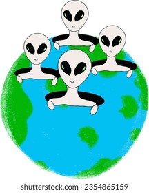 cartoon drawings of aliens from outer space	
