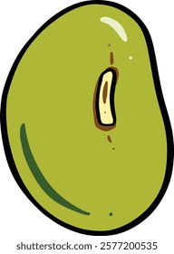 Cartoon Dried Bean Character Kidney Mung or Pinto Pulse Vegan Vector Mascot