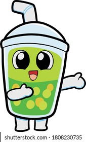 Cartoon Drink Boba Milktea Bubble Pearl Bubbletea