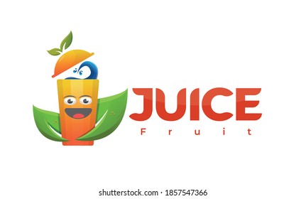 Cartoon drink mascot logo design